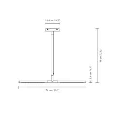 UMAGE LED-Hängeleuchte Omni, messing, 2-flg., Länge 74 cm