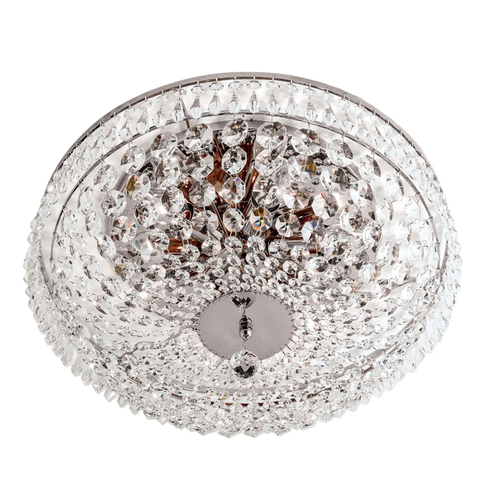 Verchromte Kristalldeckenleuchte SHERATA, 45 cm