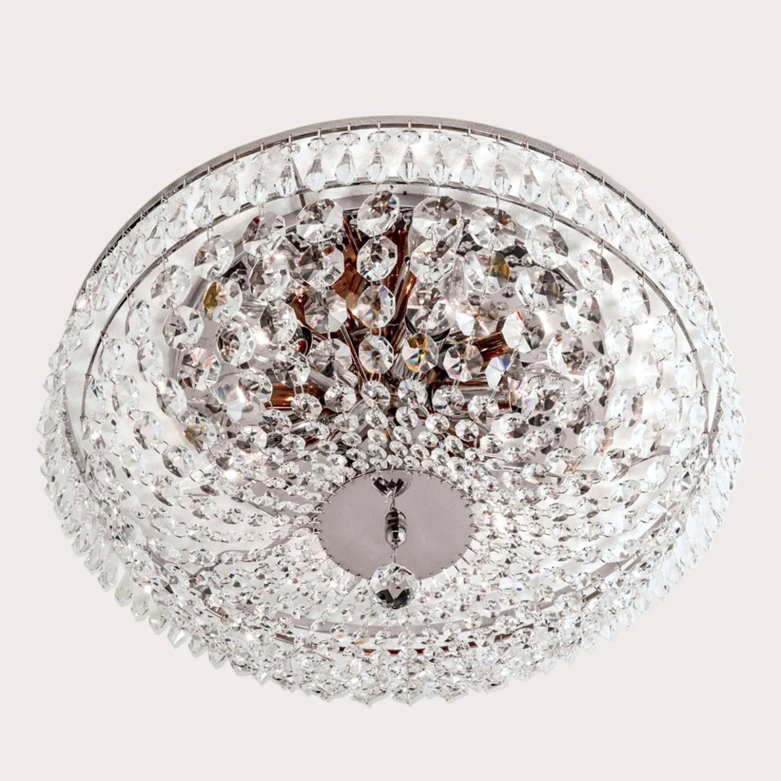 Verchromte Kristalldeckenleuchte SHERATA, 45 cm
