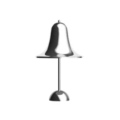 Verpan LED-Akku-Tischleuchte Pantop, chrom, Höhe 30 cm, IP44