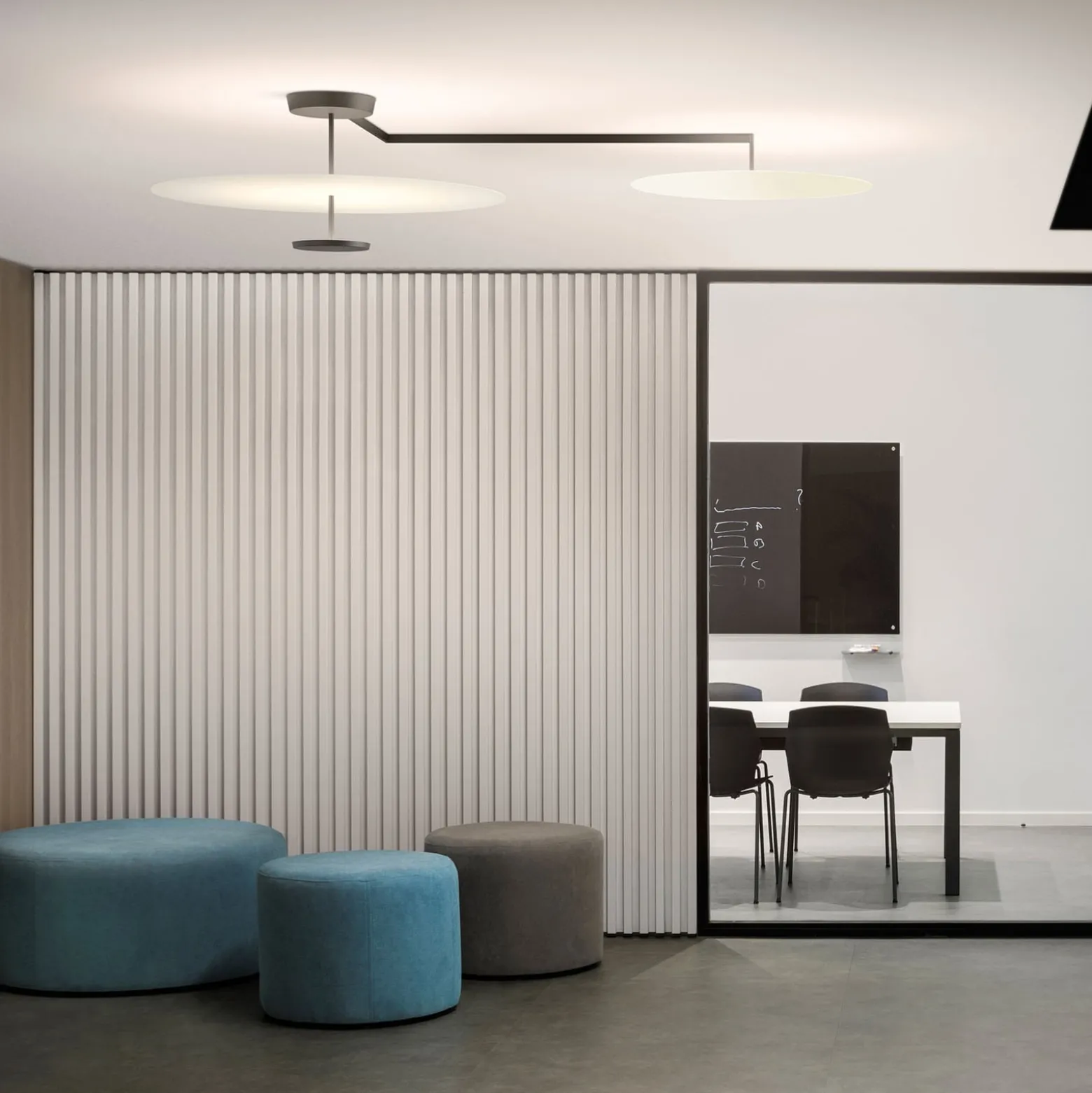 Vibia Flat LED-Deckenleuchte 3-flg. Ø 55 cm weiß