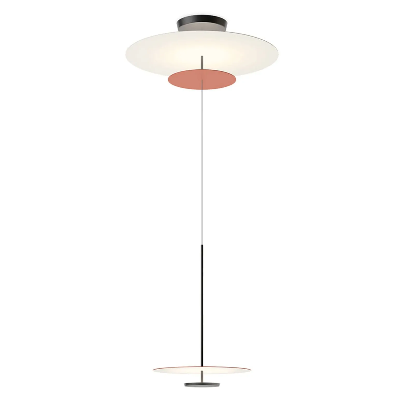 Vibia Flat LED-Hängelampe 3-flg. Ø 90cm terracotta