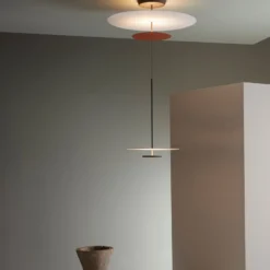 Vibia Flat LED-Hängelampe 3-flg. Ø 90cm terracotta