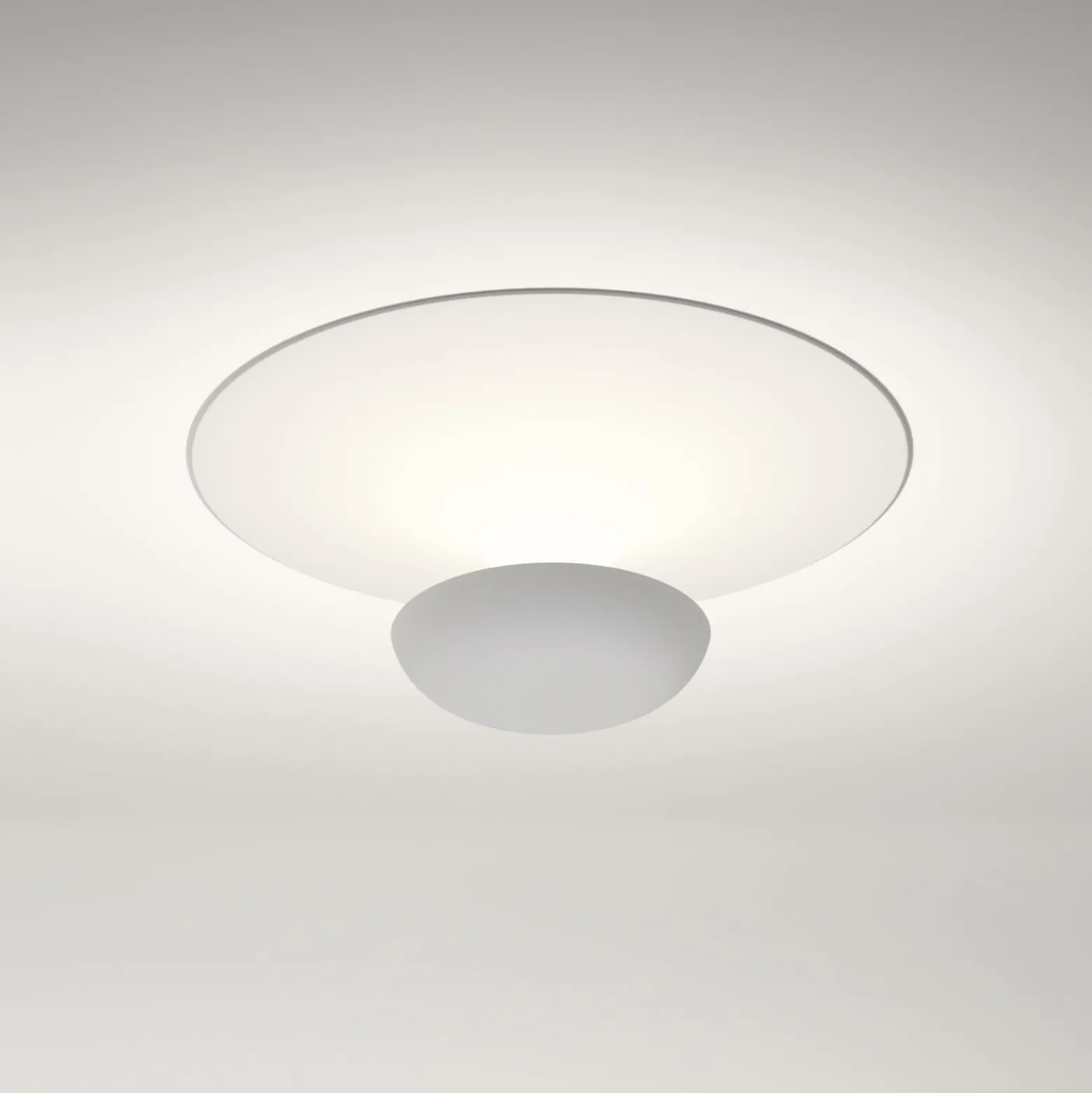 Vibia LED-Deckenleuchte Funnel, weiß, Alu, Ø 35 cm, 2.700K