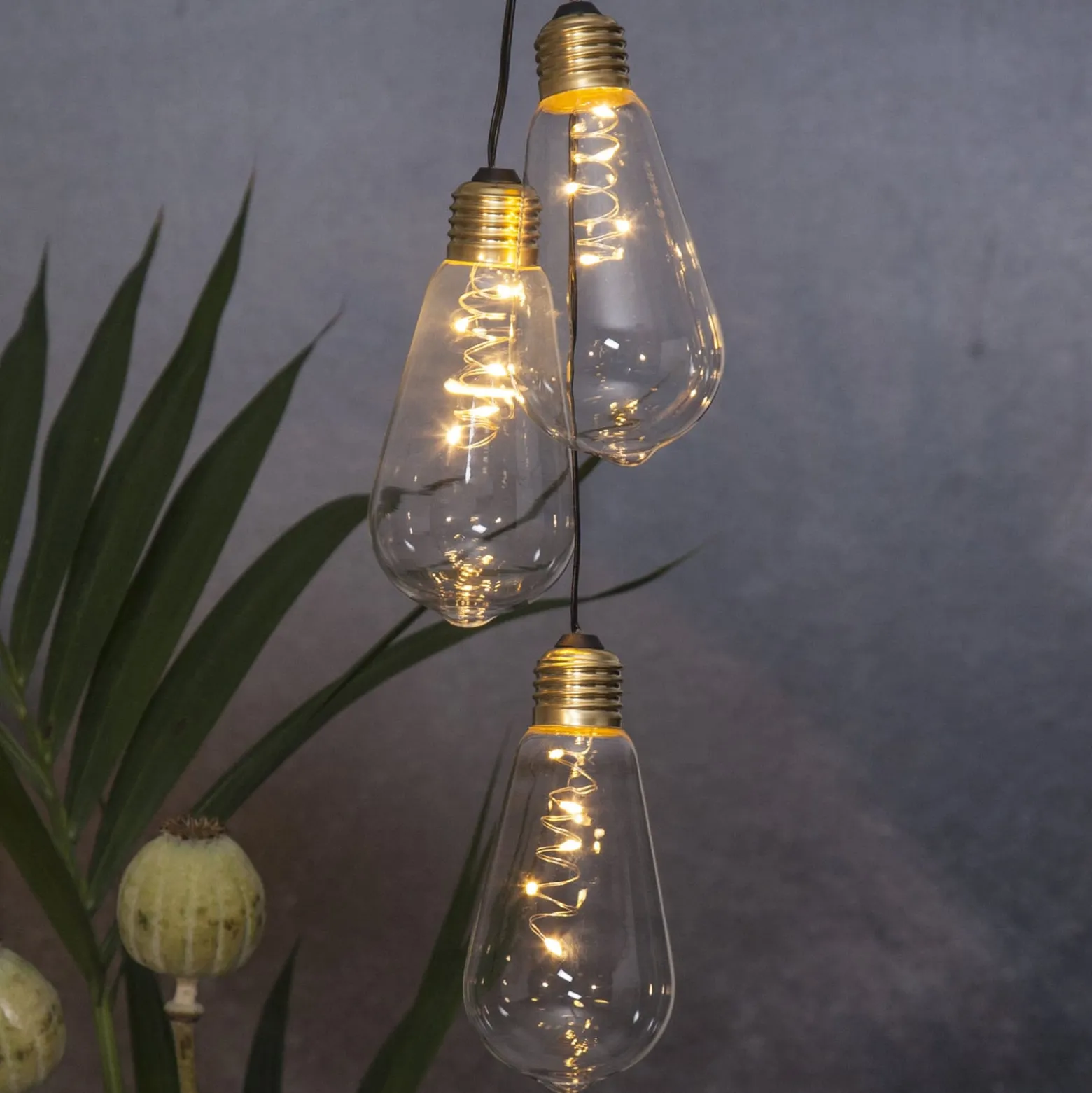 Vintage-LED-Dekoleuchte Glow mit Timer, klar