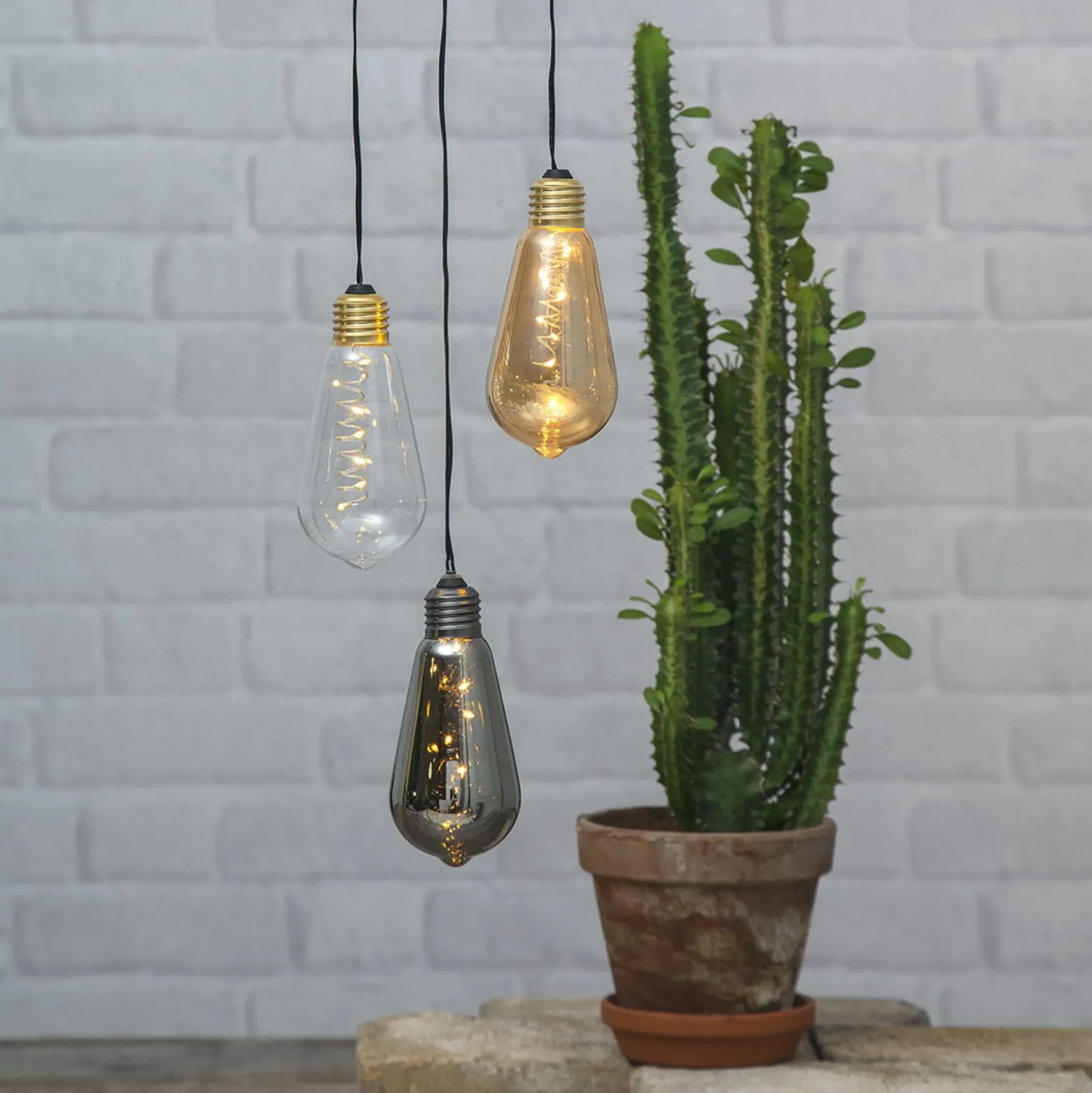 Vintage-LED-Dekoleuchte Glow mit Timer, klar
