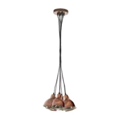 Vintage-Pendelleuchte Priddy 1 7flg., kupfer antik