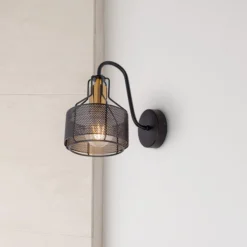 Wandlampe Foro, einflammig, schwarz/gold