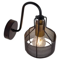 Wandlampe Foro, einflammig, schwarz/gold