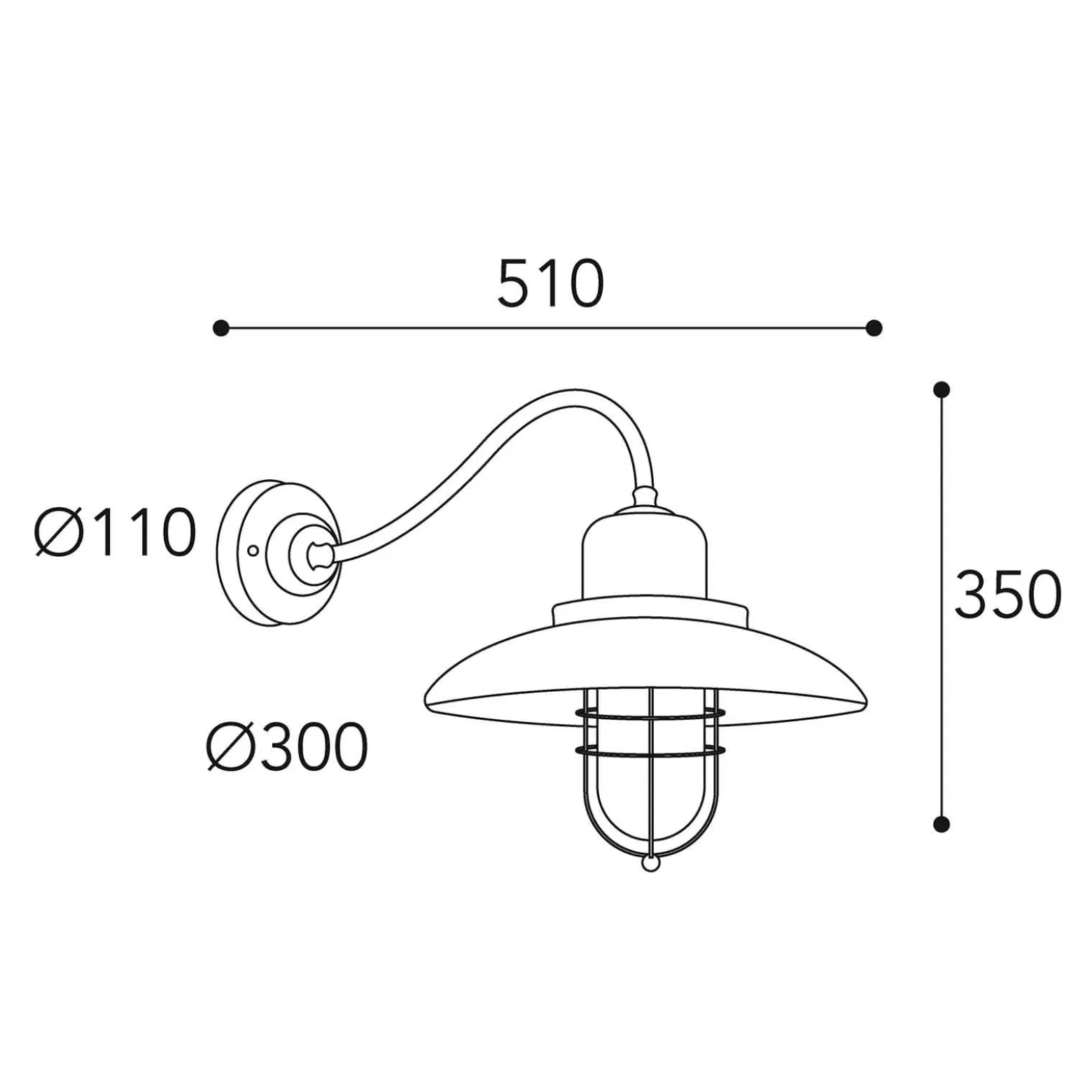 Wandlampe Patio Cage 3300 messing antik/klar