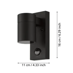 Wandlampe Riga 5, anthrazit, Höhe 16 cm, Metall