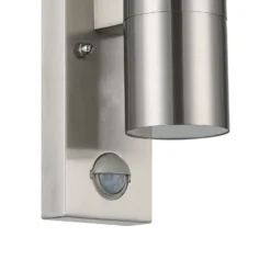 Wandlampe Riga 5 edelstahl 21 cm, Edelstahl, Sensor 2-flg.