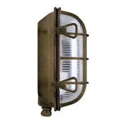 Wandlampe Tortuga oval 22,5cm messing antik/klar