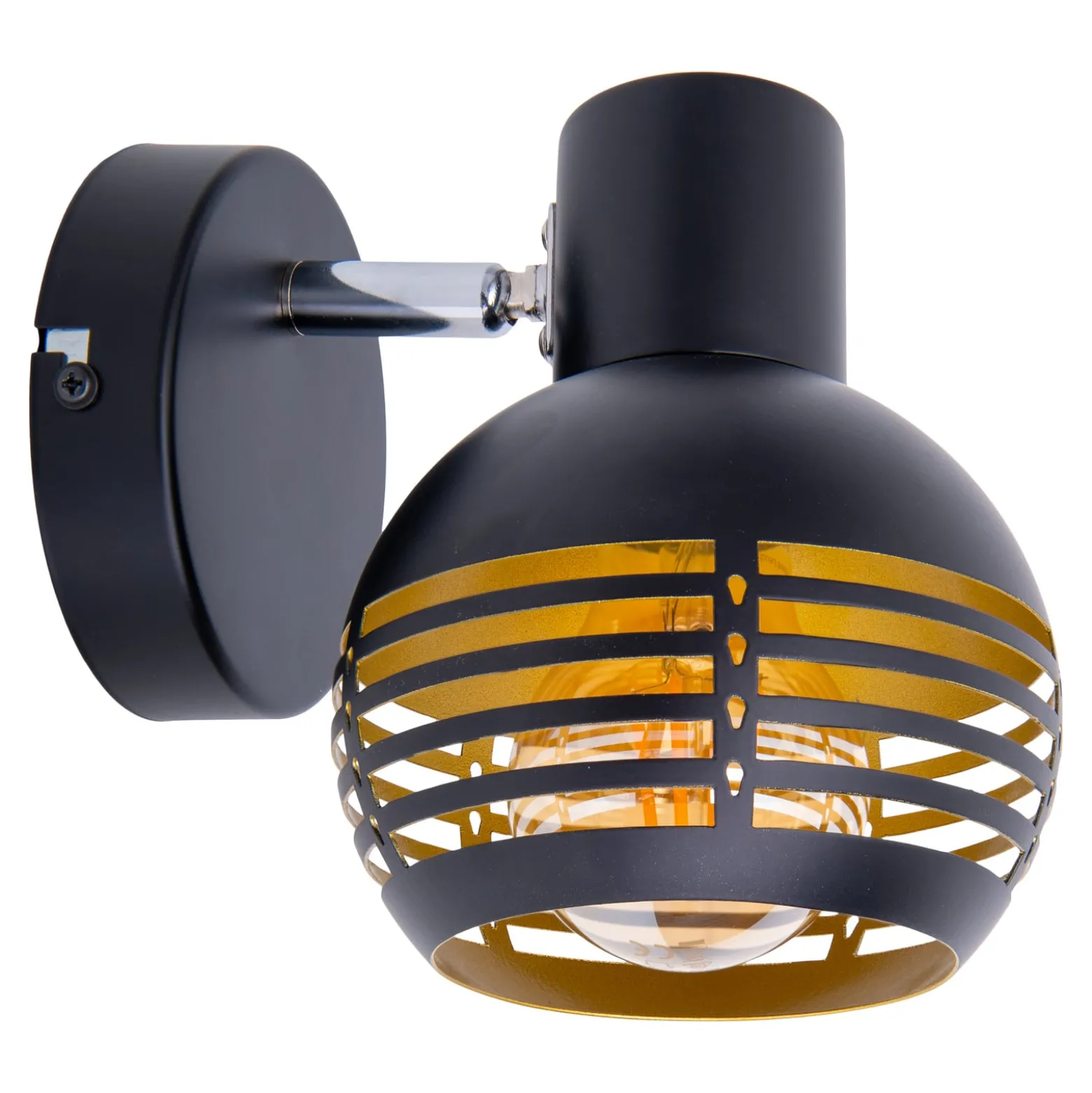 Wandleuchte Casco, einflammig, schwarz