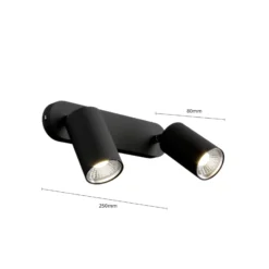 Wandstrahler Eye Spot zweiflammig, schwarz