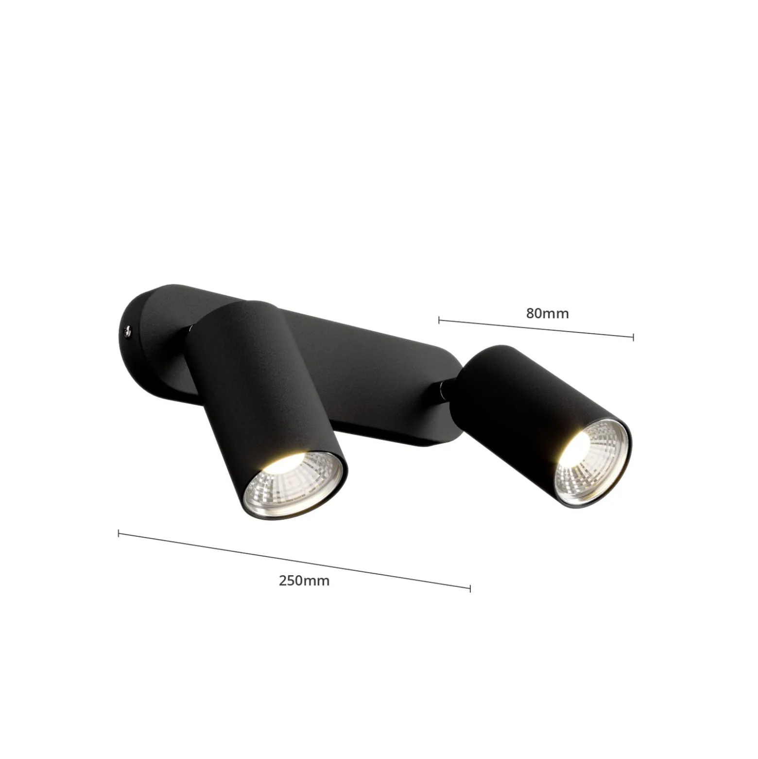 Wandstrahler Eye Spot zweiflammig, schwarz