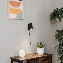 Wandstrahler Mono I mit Stecker schwarz