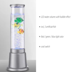 Wassersäule Ava mit LEDs und Fischen, Höhe 36cm