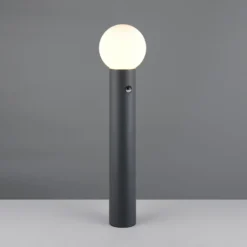 Wegelampe Mures, anthrazit, Höhe 80 cm, Metall, Sensor
