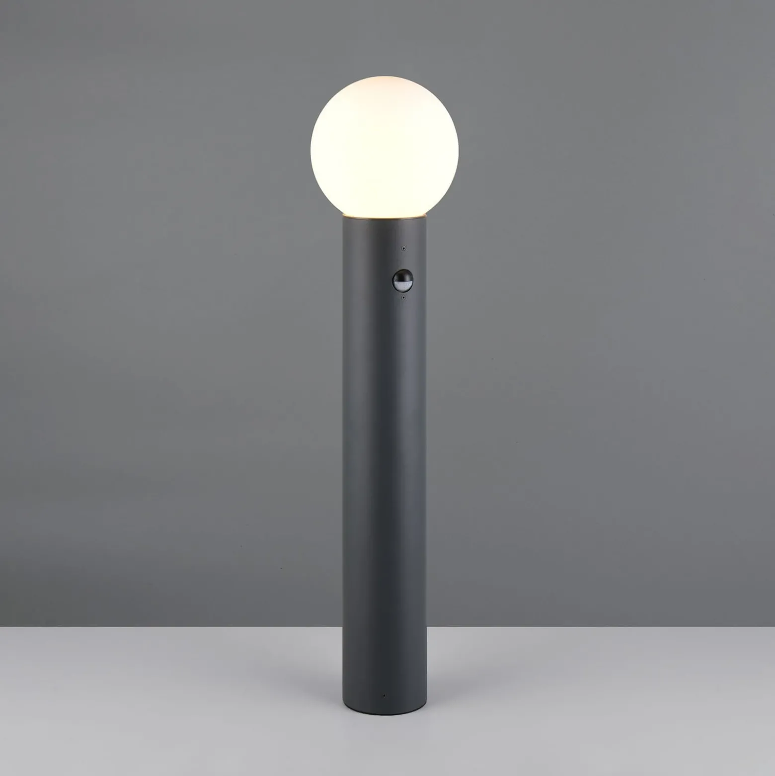 Wegelampe Mures, anthrazit, Höhe 80 cm, Metall, Sensor
