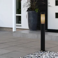 Wegelampe Pistoia, schwarz, Höhe 95 cm, Metall, IP54