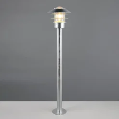 Wegelampe Ruvuuma, zinkfarben, Höhe 100 cm, Metall, IP44