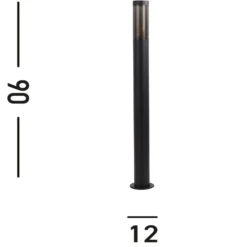 Wegeleuchte Batton, IP44, schwarz, Höhe 90 cm, Metall