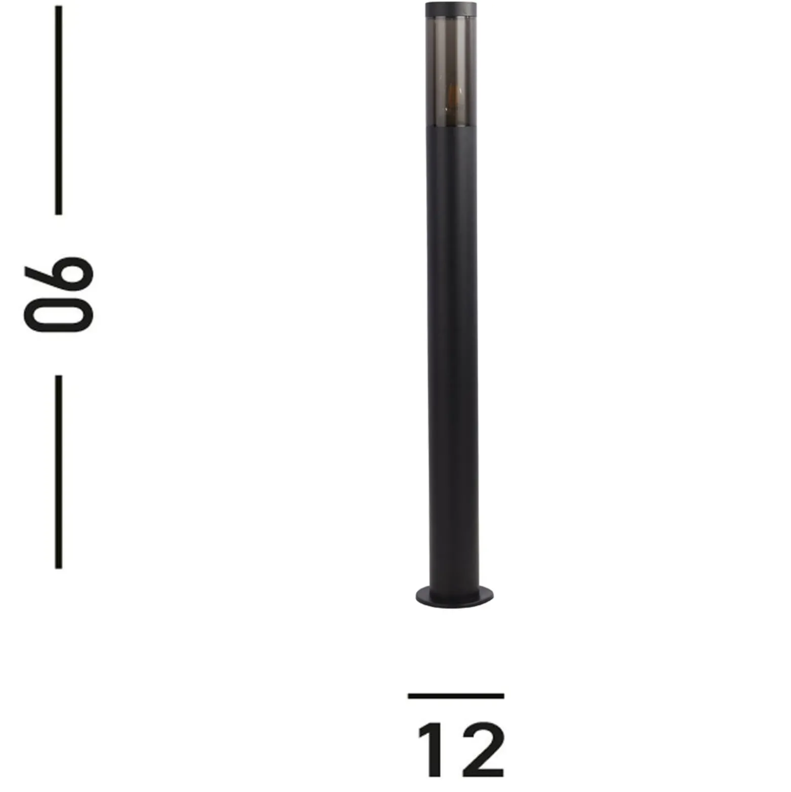 Wegeleuchte Batton, IP44, schwarz, Höhe 90 cm, Metall