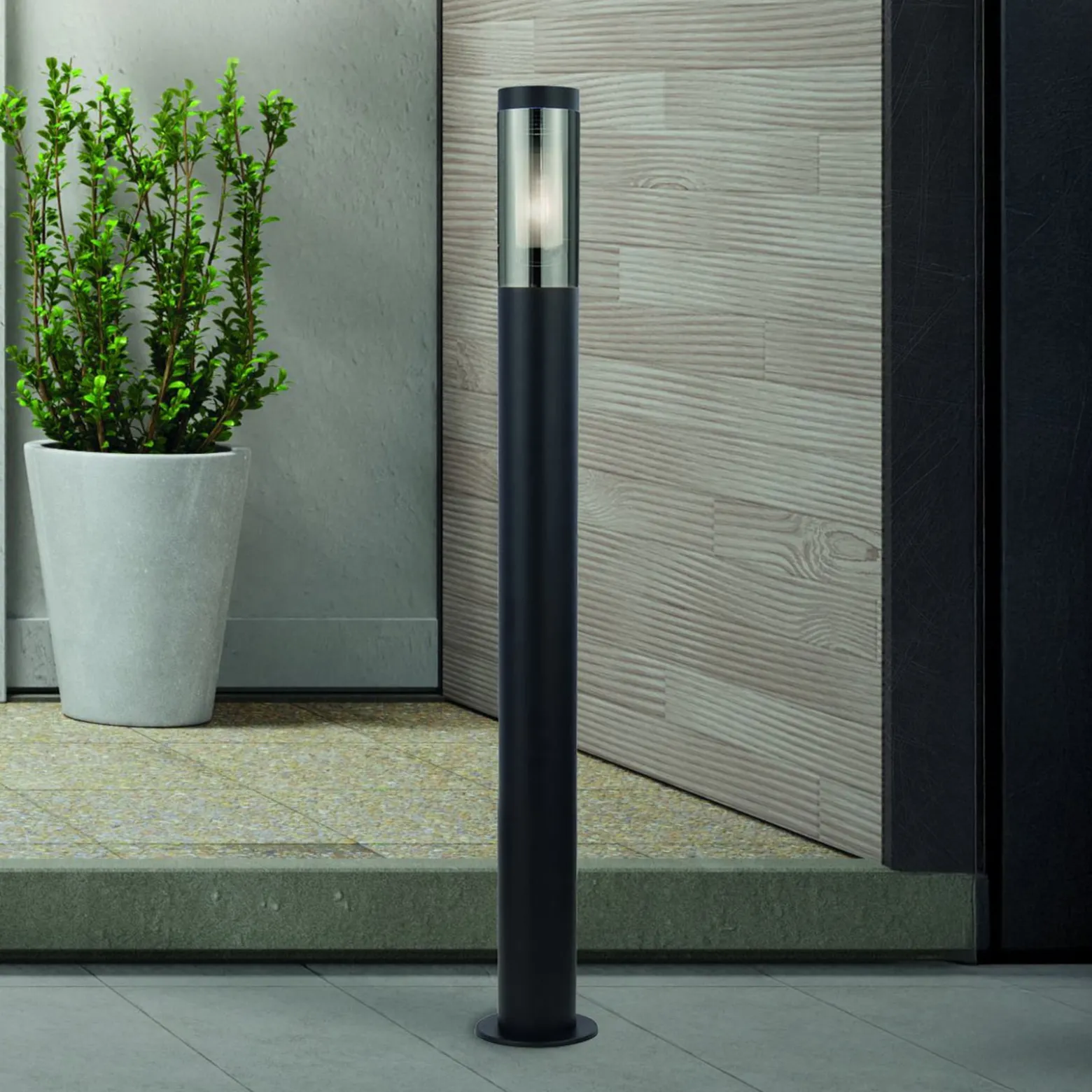 Wegeleuchte Batton, IP44, schwarz, Höhe 90 cm, Metall
