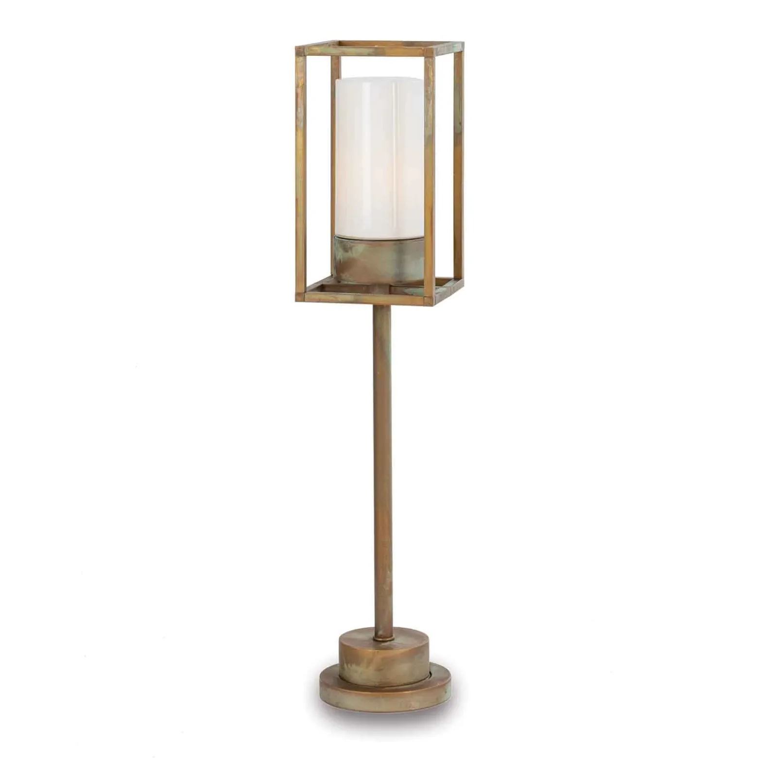 Wegeleuchte Cubic³ 3370 messing antik/opal