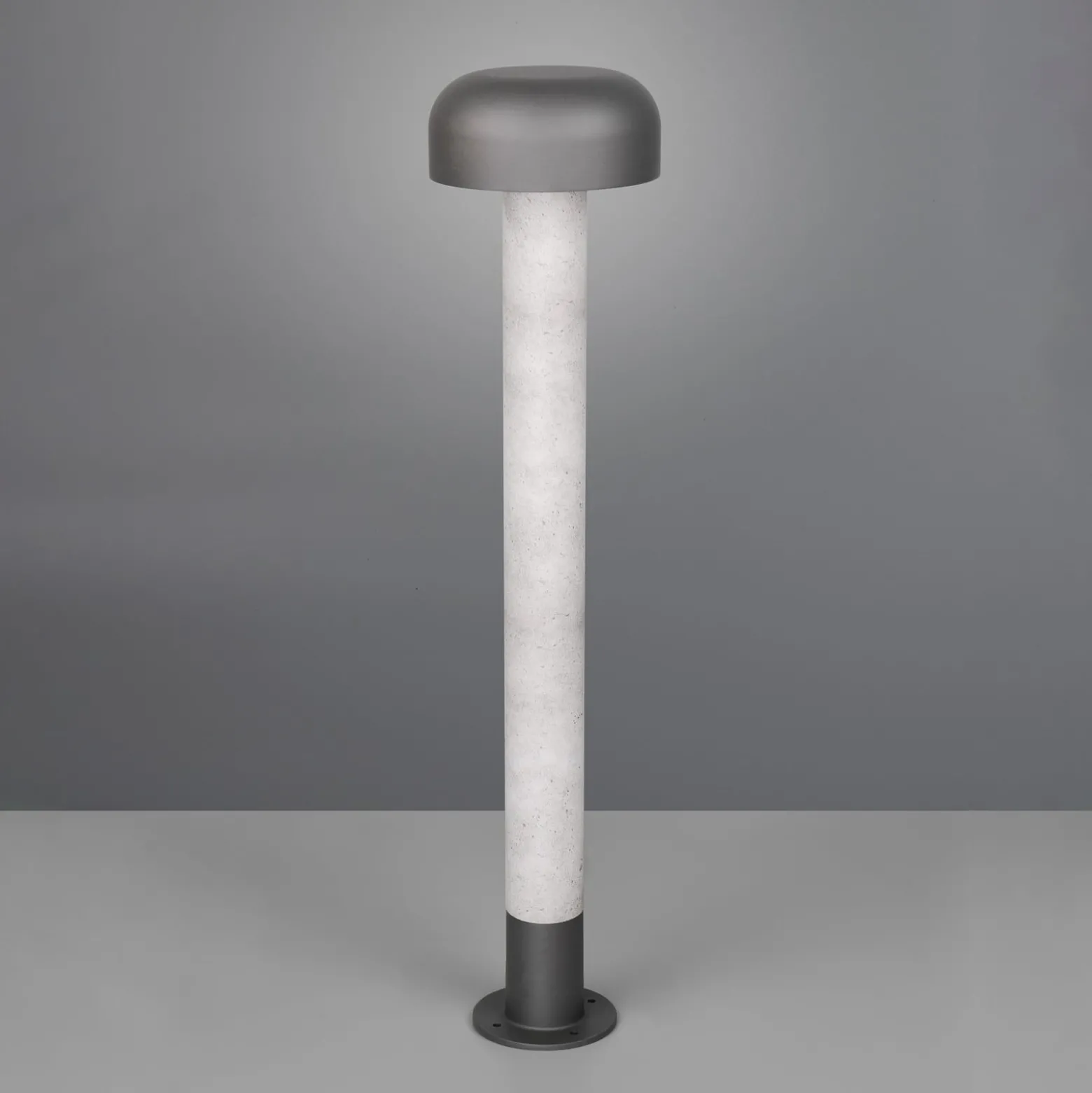 Wegeleuchte Fraser, grau/Betonoptik, Alu, IP54, Höhe 84,5 cm