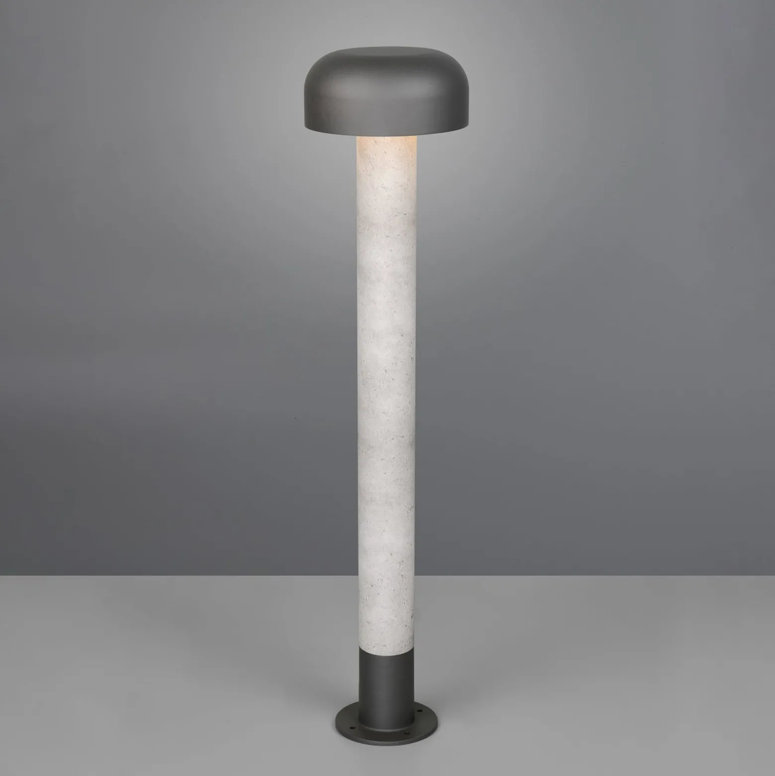 Wegeleuchte Fraser, grau/Betonoptik, Alu, IP54, Höhe 84,5 cm
