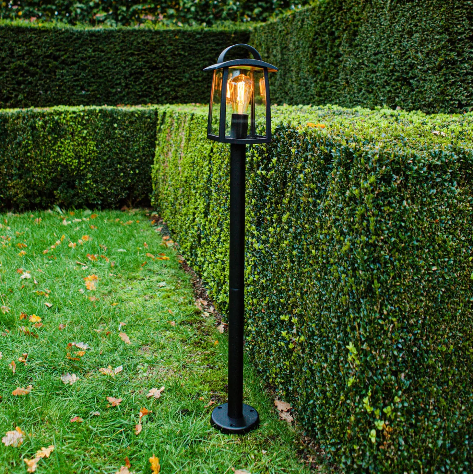 Wegeleuchte KELSEY, schwarz, Höhe 104 cm, Metall, IP44, E27