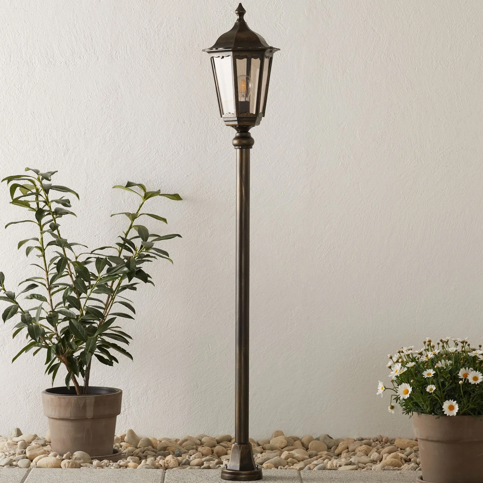 Wegeleuchte Puchberg 140 cm, schwarz-gold