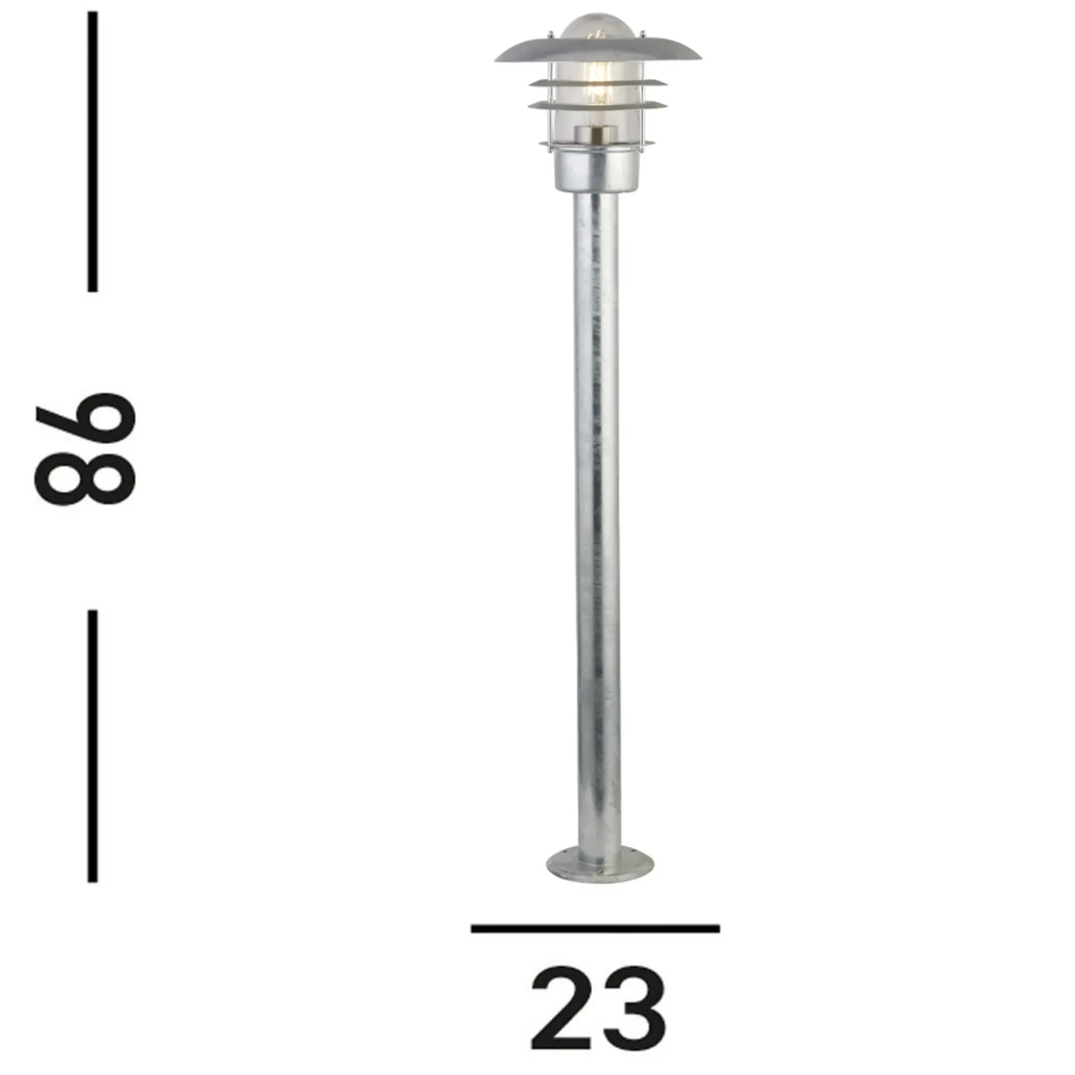 Wegeleuchte X Conrad, silber, IP44, Höhe 51 cm, Stahl