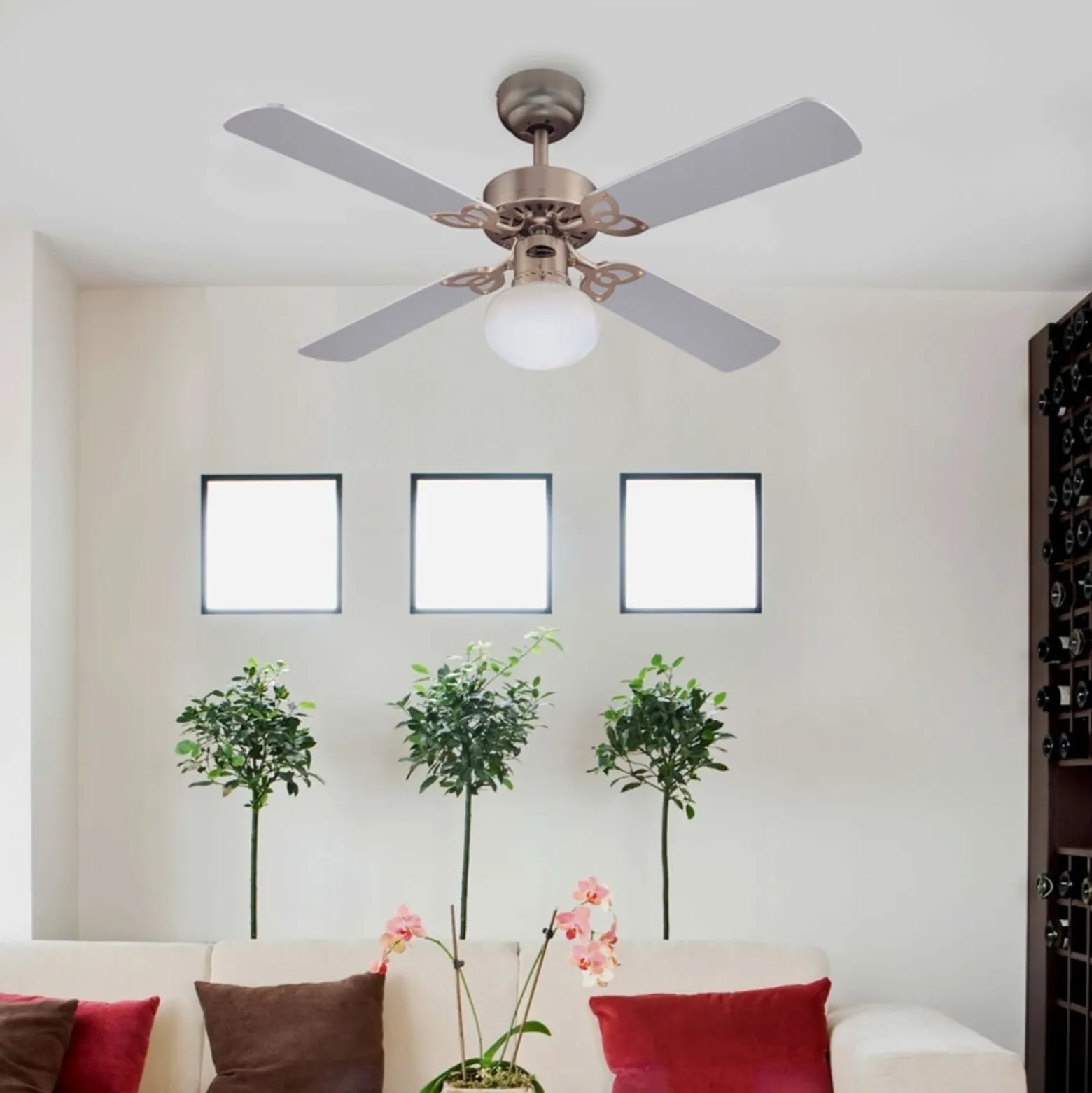 Westinghouse Deckenventilator mit Licht Vegas alu Holz leise