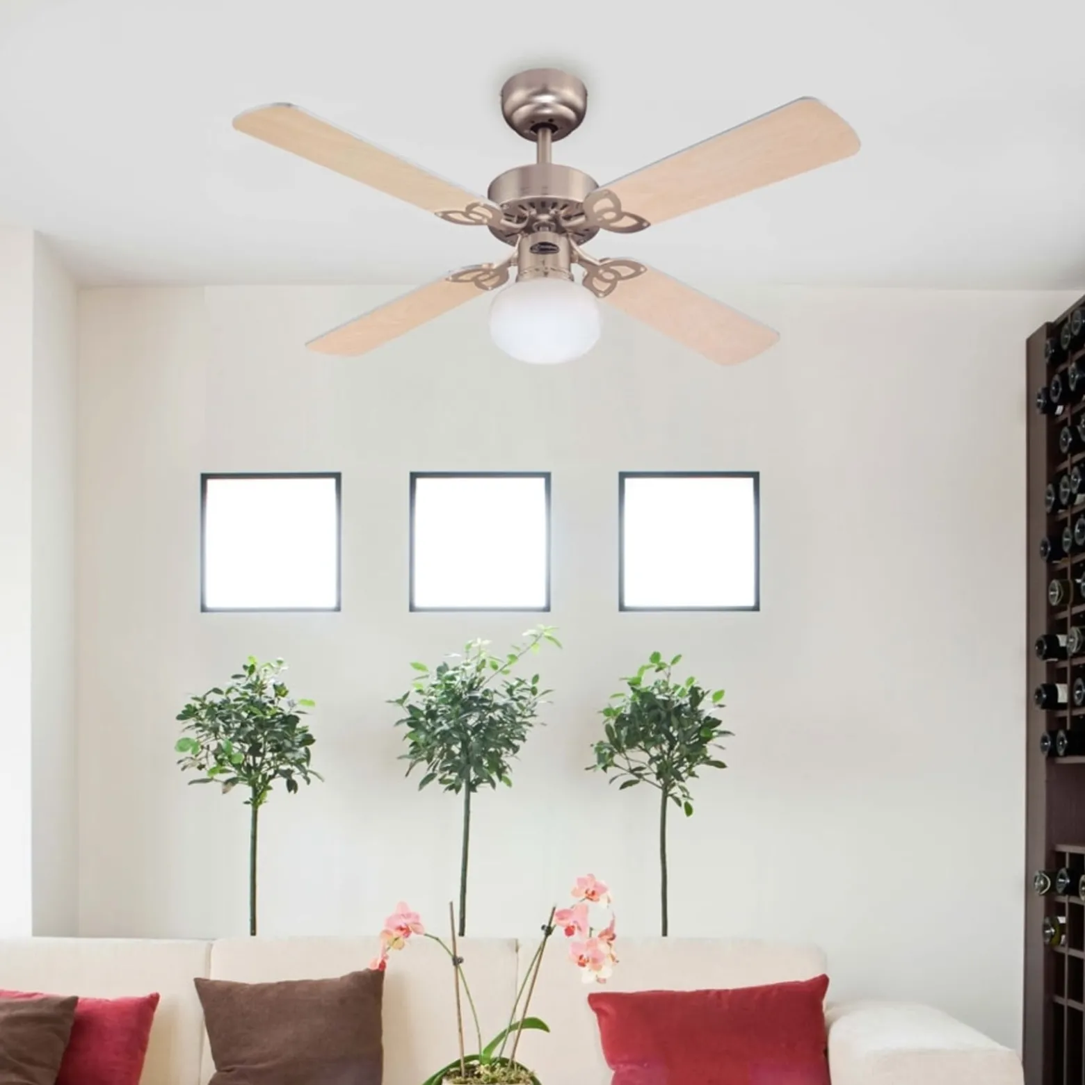 Westinghouse Deckenventilator mit Licht Vegas alu Holz leise