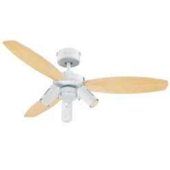 Westinghouse Ventilator mit Licht Jet Plus, 3-flg. weiß/Holz