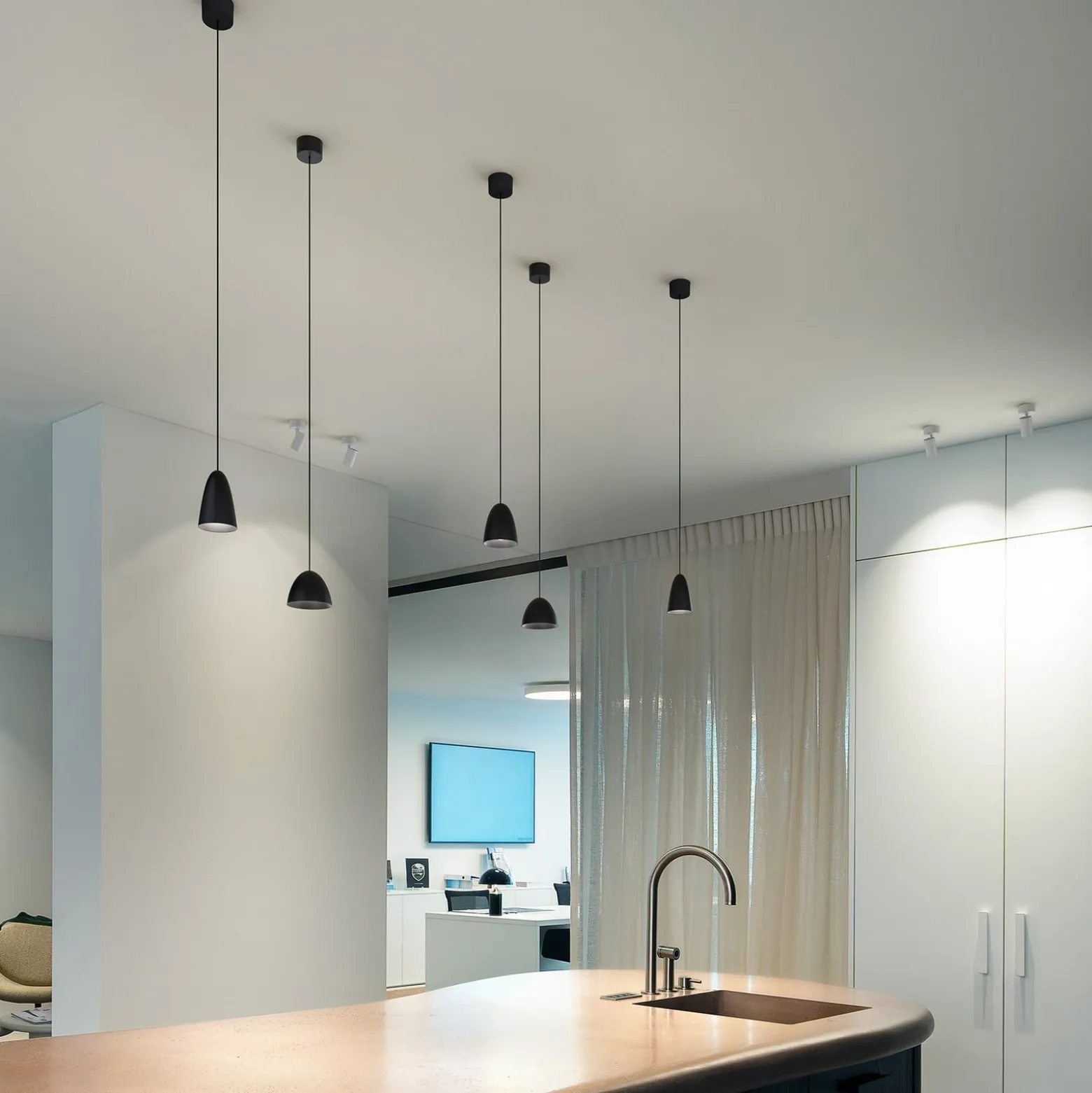 WEVER & DUCRÉ LED-Hängelampe Cozy Zone 1.0, schwarz, 2.700 K