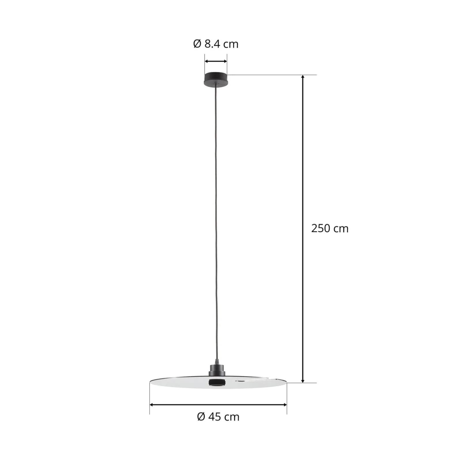 WEVER & DUCRÉ Mirro 2.0 Pendel 250cm schwarz/chrom