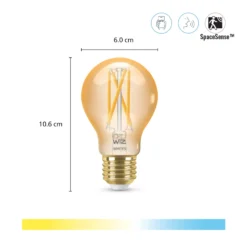 WiZ A60 LED-Lampe Wi-Fi E27 7W amber CCT