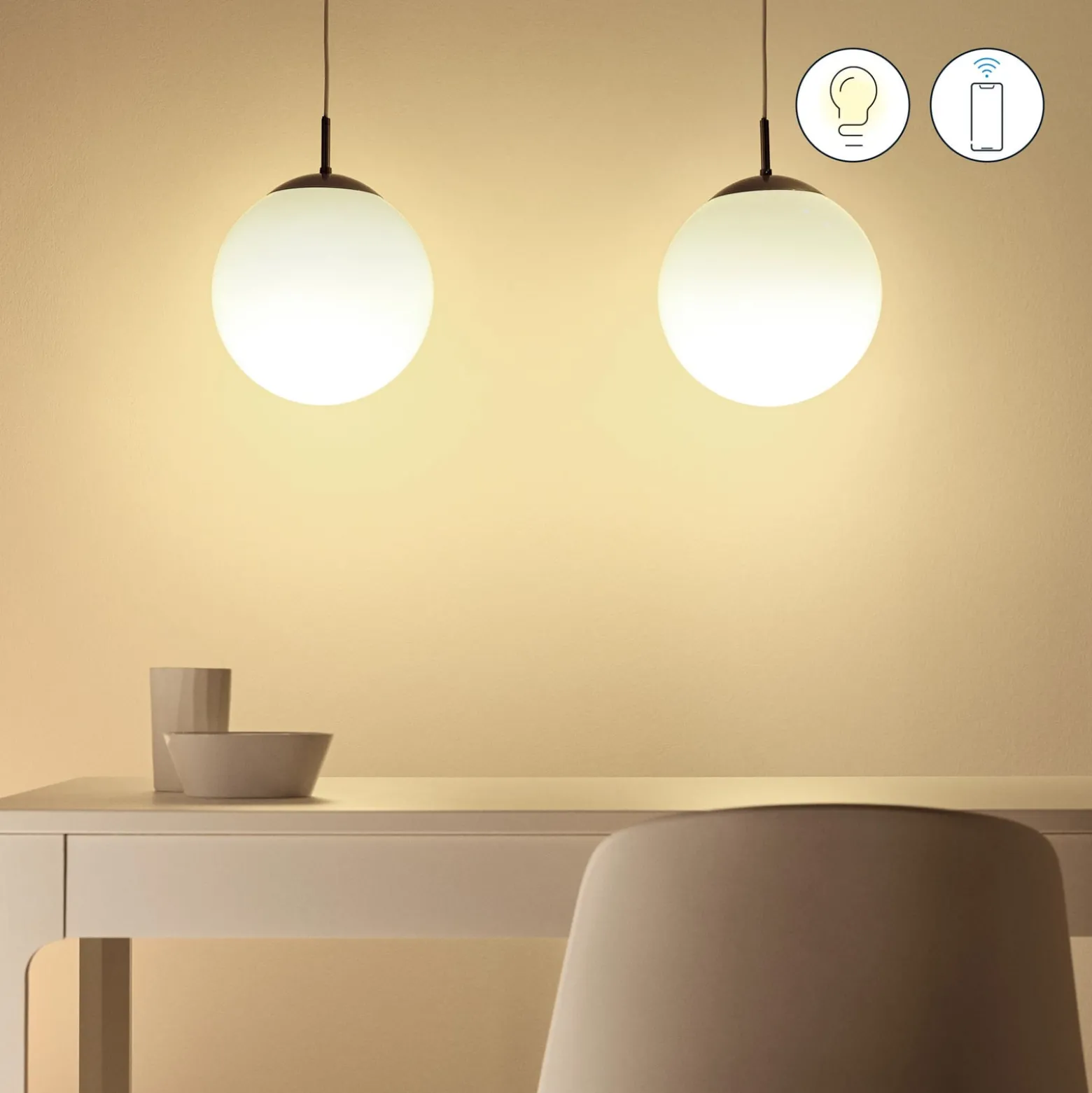 WiZ A60 LED matt WiFi E27 8,5W RGBW Remote 2er-Set