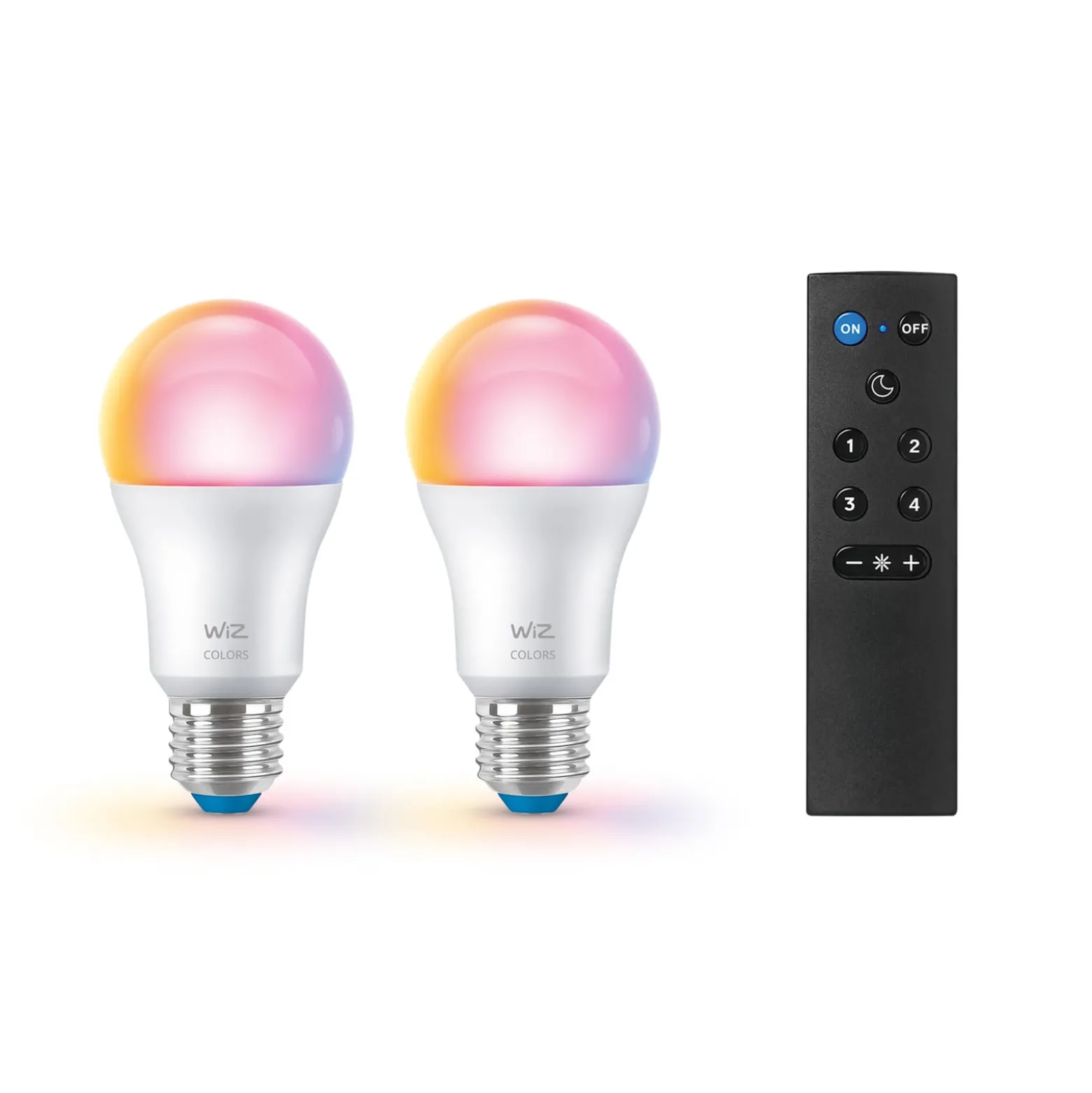 WiZ A60 LED matt WiFi E27 8,5W RGBW Remote 2er-Set