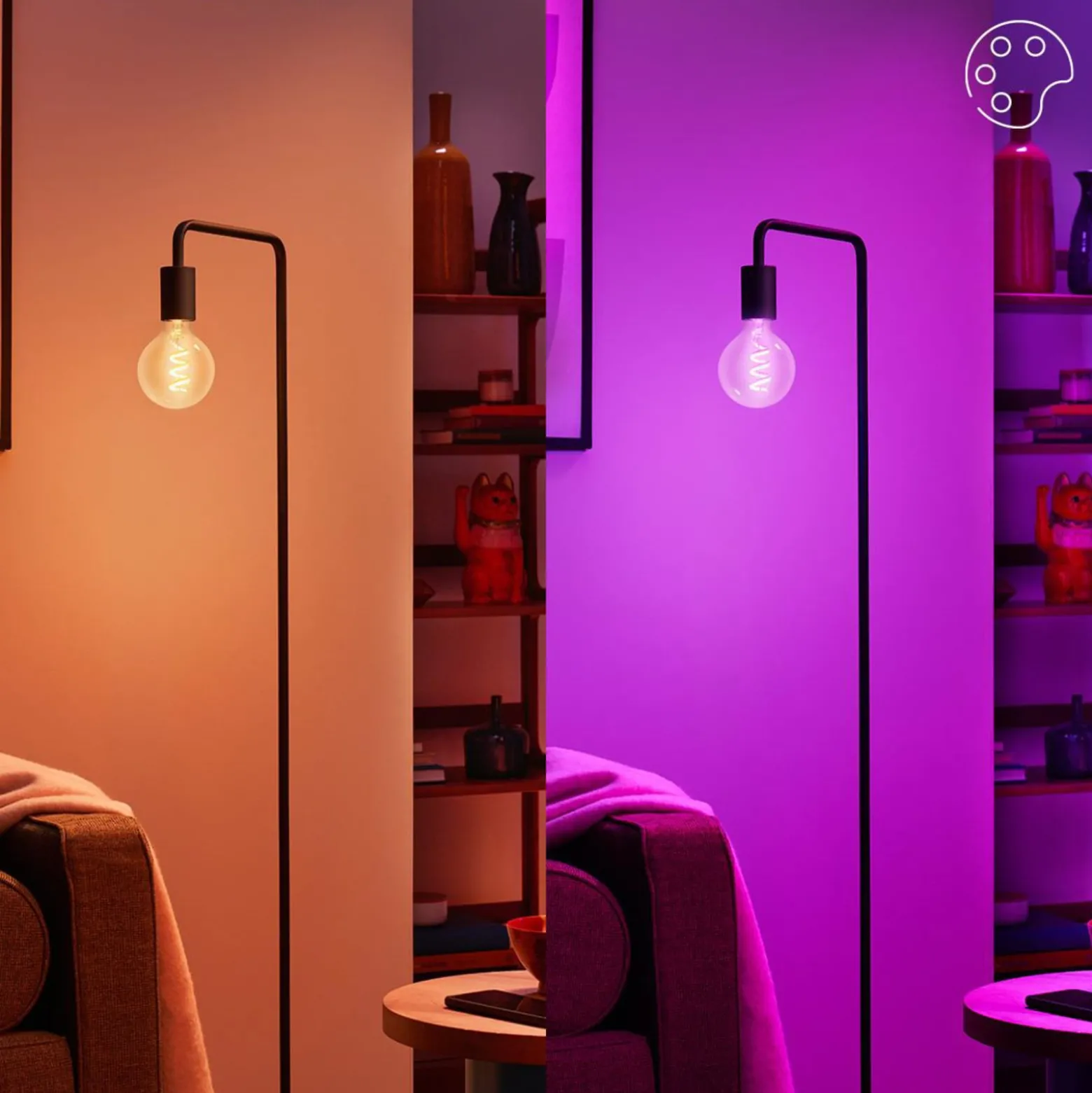 WiZ G95 LED-Filamentlampe Globe WiFi E27 6,3W RGBW