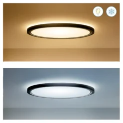 WiZ SuperSlim LED-Deckenleuchte RGBW Ø42cm schwarz