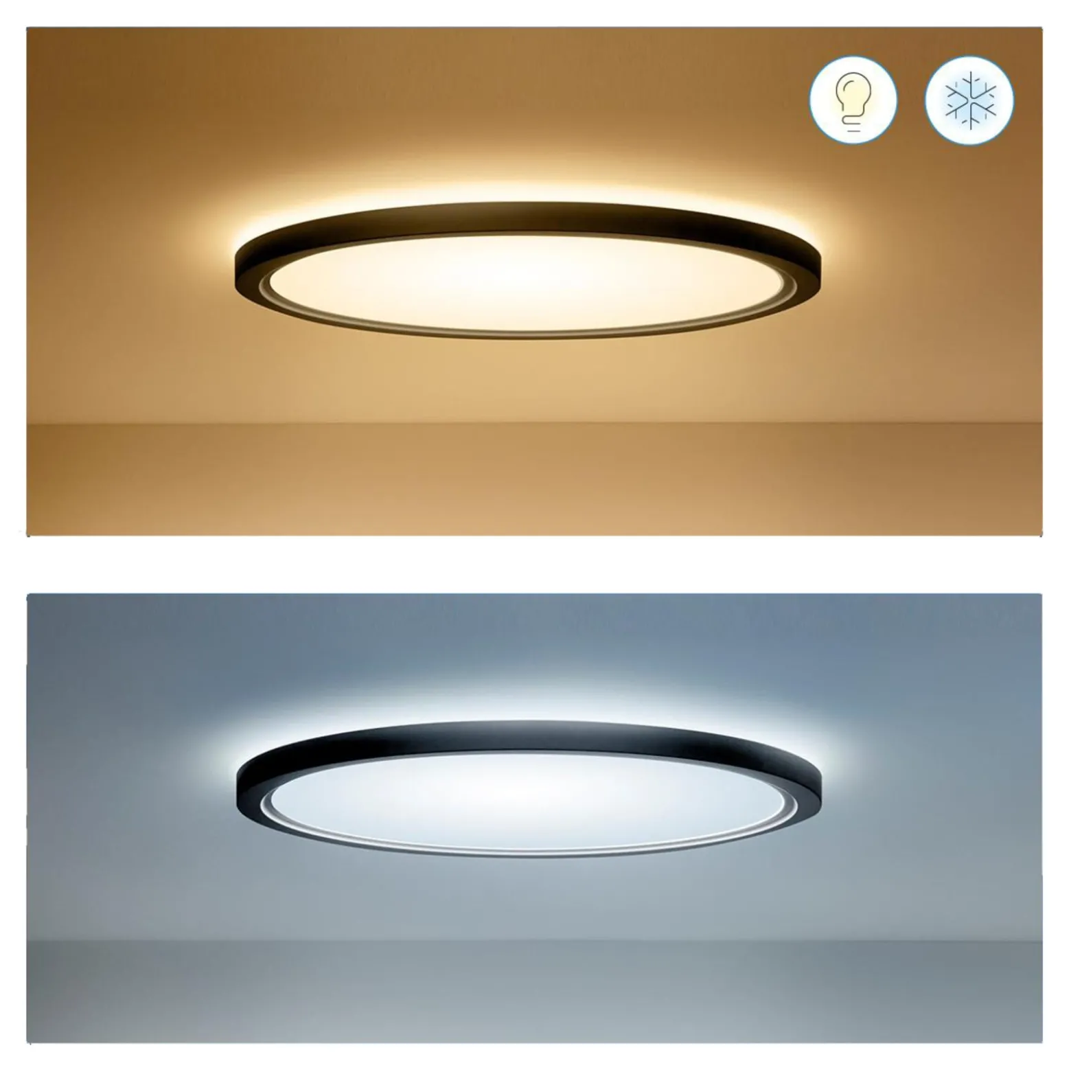WiZ SuperSlim LED-Deckenleuchte RGBW Ø42cm schwarz