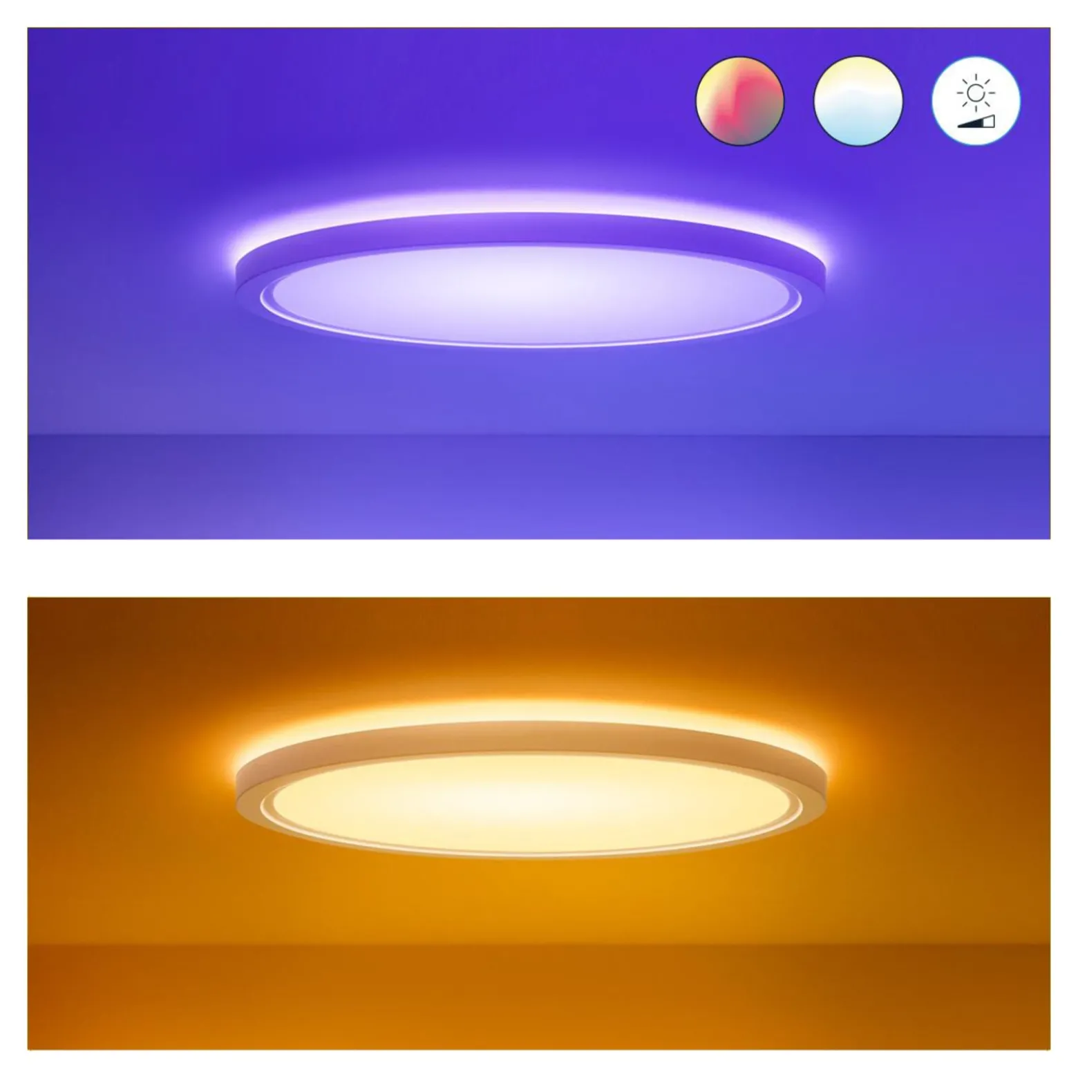 WiZ SuperSlim LED-Deckenleuchte RGBW Ø54cm weiß