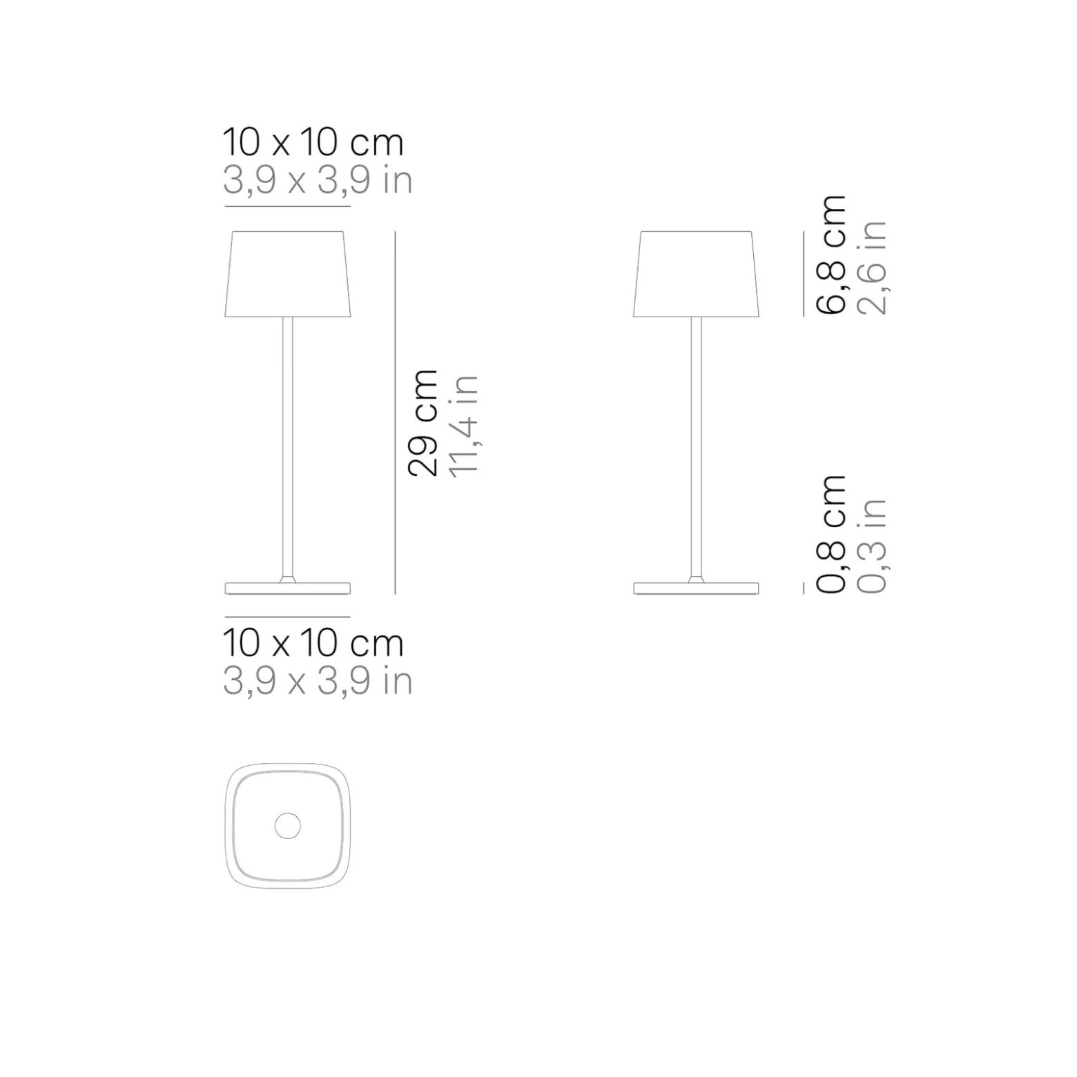 Zafferano Ofelia 3K Akku-Tischlampe IP65 salbei