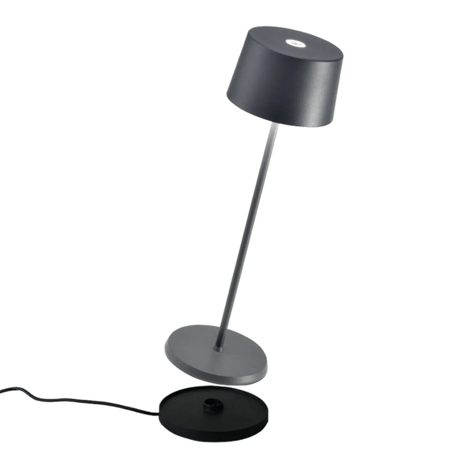 Zafferano Olivia 3K Akku-Tischlampe IP65 grau
