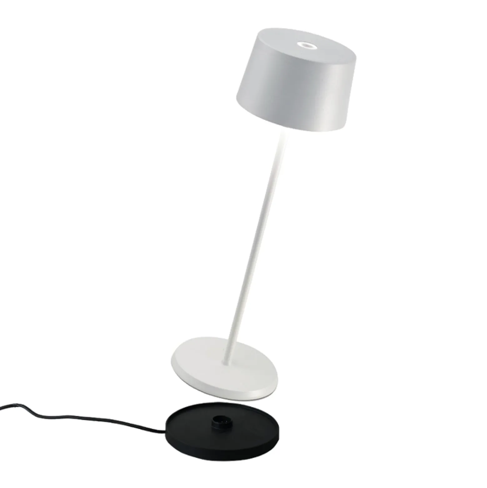 Zafferano Olivia 3K Akku-Tischlampe IP65 weiß
